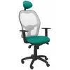 Chaise Jorquera gris maille vert clair siège bali avec appui-tête fixe