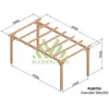 Maderland Pergola en bois autoportante - modèle VALENCIA - 500 x 300 cm