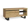 Skraut Home - Meuble TV mod.NATURALE ''Chêne/Noir'', 1 porte et 2 loge...