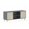 SKRAUT HOME Meuble TV 140, salon, WIND, couleur Gris Anthracite-Chêne, 140x40x57cm, RF616