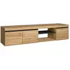 Skraut Home - Meuble TV mod.NATURALE ''Chêne/Noir'', 2 portes et 2 log...