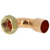 Douille cuivre coudé avec écrou à souder - F 3/4' - Ø 22 mm - Hecapo