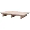 Naan Furniture Table basse rectangulaire en pin naturel 135,2 cm Non verni