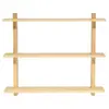 Naan Furniture Triple étagère murale en bois de pin naturel 90 cm