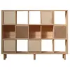 Naan Furniture Bibliothèque basse en pin massif naturel 6 portes 160 x 121 x 30 cm PORTER