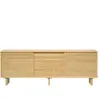 Naan Furniture Buffet 3 portes en bois de pin massif naturel 180 x 65 x 35 cm PEDRERA