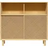 Naan Furniture Buffet haut en bois massif naturel avec 2 portes 120 x 113 x 35 cm CADAQUÉS