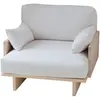 Naan Furniture Fauteuil blanc cassé en pin naturel 94,5 cm Non verni