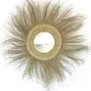 NATYAL Miroir décoratif à franges en fibres naturelles 110 cm