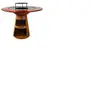 Purline Barbecue rond avec plaque de cuisson et de gril en acier et pl...