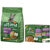 2.5kg Stérilisé, poulet, orge Ultima Croquettes pour chat + 8x85g sach...