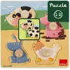 Goula Puzzle encastrement en bois : Les animaux de la ferme