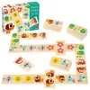 Goula Jeu Educatif - - Macro Domino - Animaux Et Objets Du Quotidien Avec Grandes Pieces En Bois