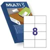 Etiquettes adhésives MULTI 3 500 Volets 105 X 74 mm Blanc 210 x 297 mm