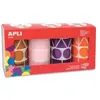 Apli Pack de 4 Rouleaux de Gomets Adhésifs Permanents - Formes Diverses - Favori