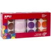 APLI Kids Pack 4 rouleaux Gommettes XL Rond MAR/RO/MA/OR