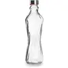 Ibili - Bouteille Texture Lignes Verticales, 1 L, Verre, Réutilisable