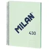MILAN Cahier - A4 - Avec Spirales - Lignes - 80 Feuilles - Couverture Rigide - Vert