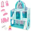 ColorBaby WOOMAX 49314 Woomax-Château en Bois 37 x 15 x 53,5 cm + 3 A