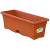 Plastiken - Jardinière Avec Plaque Intégrée Couleur Terracotta 50x20cm