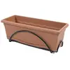 PLASTIKEN Jardiniere 50x20cm avec plateau et support balcon - Terracotta