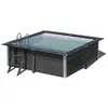 Tuinland Piscine hors sol composite gris carrée Gré 3,26 x 3,26 x h.0,96 m