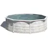 GRE - Piscine ronde acier Ø3,70m x h: 1,22m - Imitation bois Nordique