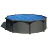 GRE Piscine acier Gré ronde Antracita Ø 480 x 132 cm - Filtre à sable