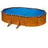 GRE Piscine acier aspect bois Gré Pacific ovale 6,34 x 3,99 x 1,22 m - Gré