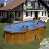 GRE Kit piscine hors-sol pacific acier décor bois ovale 500 x 300 x h1...