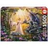EDUCA Puzzle 1500 Dragon, Princesse Et Licorne