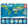 Educa - Puzzle de 1000 pièces pour Adultes | Mappemonde Néon (16760)