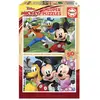 Puzzles en bois 2 x 50 pièces : Mickey et ses amis Educa-18880