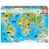Educa Puzzle 150 pièces : Mappemonde animaux