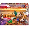 Educa Puzzle 1000 pièces : CHIENS JOUANT SUR LA PLAGE