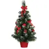 Arbre de Noël Neigé avec Décoration Rouge et Pot 60 cm