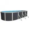 Kit piscine hors-sol acier Toi ANTHRACITE MALLORCA ovale 915x457x120cm...