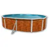 Kit piscine hors-sol acier Toi ETNICA ovale 5.50 x 3.66 x 1.20m décor bois