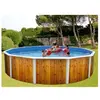 TOI - Kit piscine hors-sol acier veta ronde Ø5.50 x 1.20m décor bois