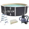 Piscine Hors-sol Acier Toi Anthracite Magnum Compact Ronde Ø 550x132cm...