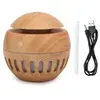 Mini Humidificateur d'Air USB 130Ml avec Veilleuse Grain de Bois