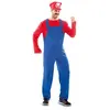 Merkloos / Sans marque Déguisement Plombier Rouge - Mario - Adulte - Chemise, combinaison, casquette