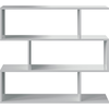 LOUNGITUDE - Étagère Basse de 3 Niveaux L110 x H97cm - Blanc Brillant