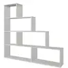 LOUNGITUDE Etagère escalier bois melamine blanc 7 cases L 145 x H 145 cm