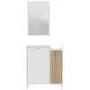 BUT Meuble à chaussures 2 portes avec miroir ETHNA imitation chêne et blanc
