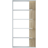 LOUNGITUDE Bibliothèque daphné 4 tablettes l90cm x h180cm - blanc et bois