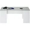 LOUNGITUDE Table basse gotham avec plateau relevable et rangement - blanc et béton