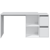 LOUNGITUDE Bureau d'angle modulable smart avec rangement L120cm - Blanc - Blanc