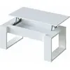 Table basse relevable - Mélaminé blanc - L 105 x P 55 x H 45 cm NOVA