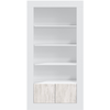 LOUNGITUDE Bibliothèque GWEN 4 tablettes et 2 portes L94cm x H181cm - Blanc et Bois